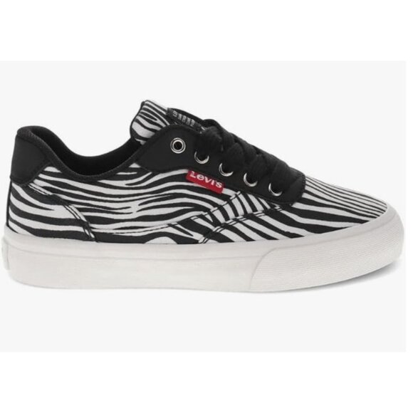 New! Size: 6 Women | Levi's Unisex Naya M Zebra Sneaker | Black & White - Picture 11 of 13
